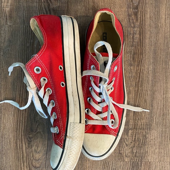Red Low Top Converse - Picture 2 of 4